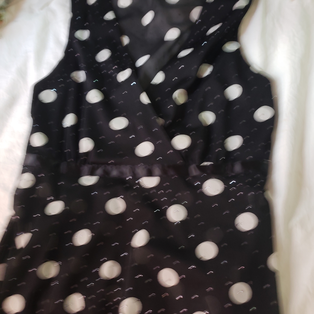 Black Polka Dot Sleeveless Dress